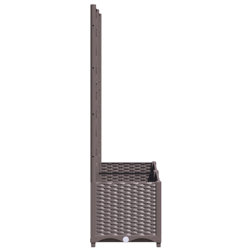 vidaXL Jardinieră de grădină cu spalier maro, 80x40x136 cm, PP vidaXL Jardinieră de grădină cu spalier maro, 80x40x136 cm, PP
