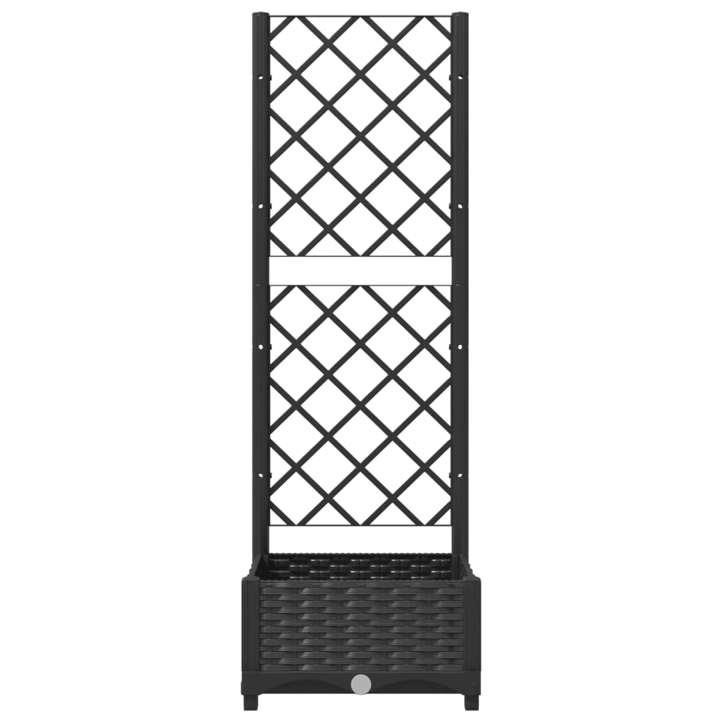 vidaXL Jardinieră de grădină cu spalier negru, 40x40x121,5 cm, PP