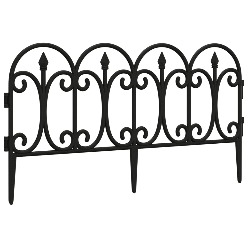 vidaXL Borduri de gazon, 17 buc., negru, 10 m, PP