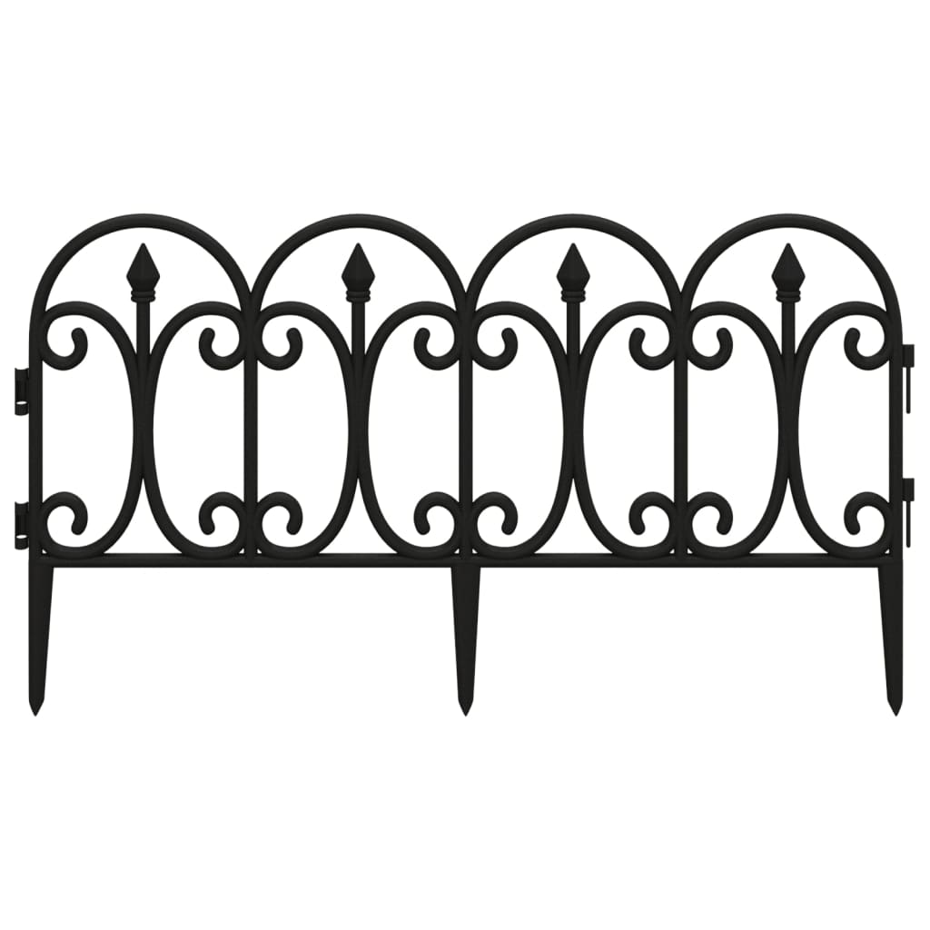 vidaXL Borduri de gazon, 17 buc., negru, 10 m, PP