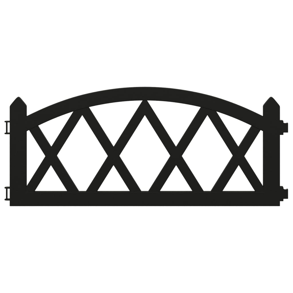 vidaXL Borduri de gazon, 17 buc., negru, 10 m, PP
