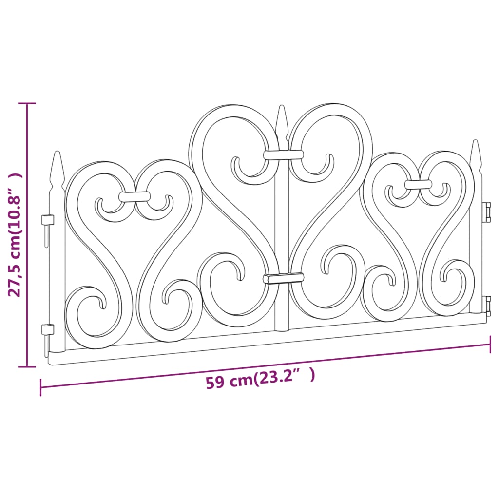 vidaXL Borduri de gazon, 17 buc., negru, 10 m, PP vidaXL Borduri de gazon, 17 buc., negru, 10 m, PP