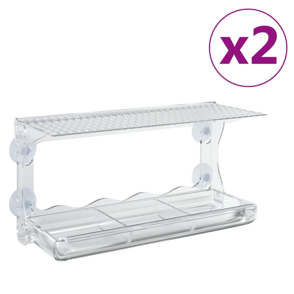 vidaXL Hrănitoare păsări pentru fereastră 2 buc. 30x12x15 cm acril vidaXL Hrănitoare păsări pentru fereastră 2 buc. 30x12x15 cm acril