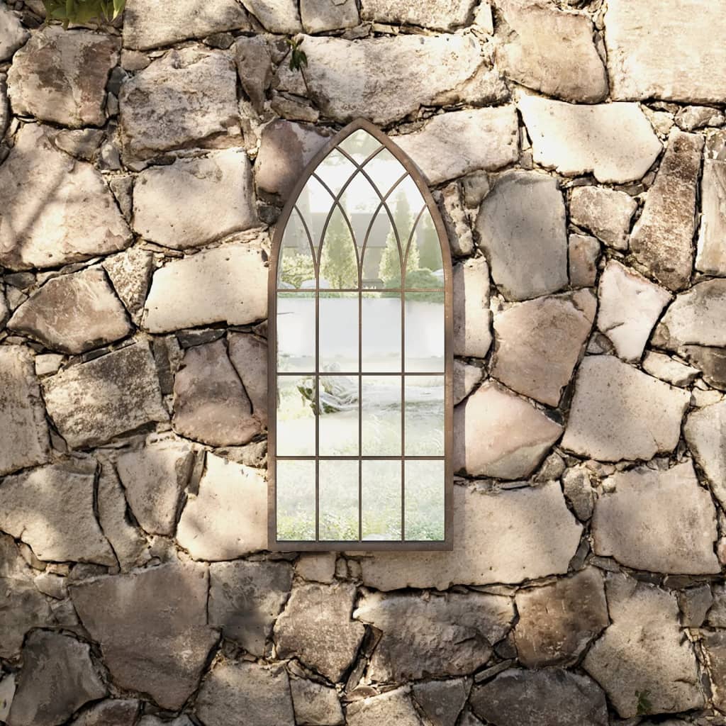 vidaXL Oglindă de grădină, nisipiu, 70x30 cm, fier, uz exterior