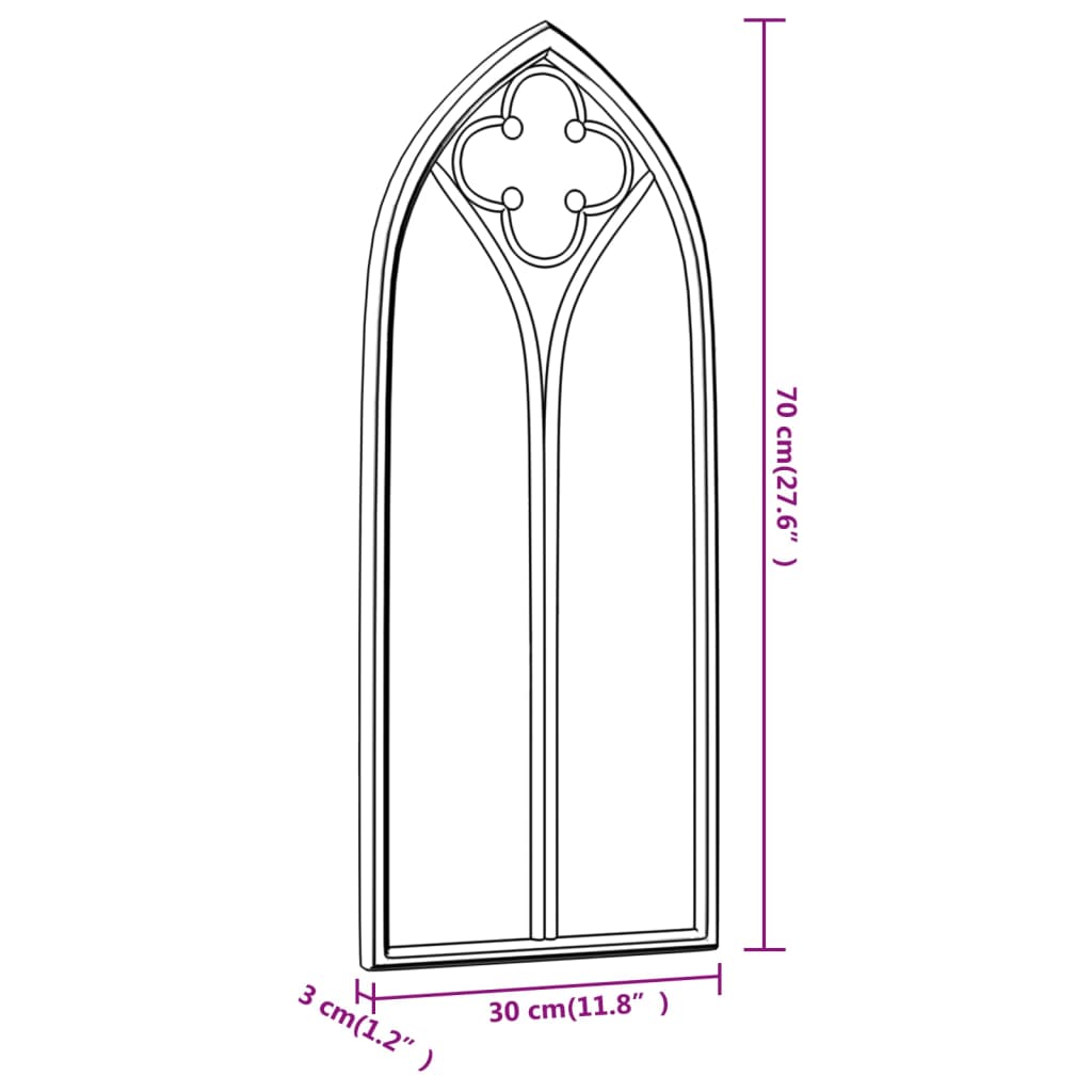vidaXL Oglindă de grădină, nisipiu, 70x30 cm, fier pentru uz exterior vidaXL Oglindă de grădină, nisipiu, 70x30 cm, fier pentru uz exterior