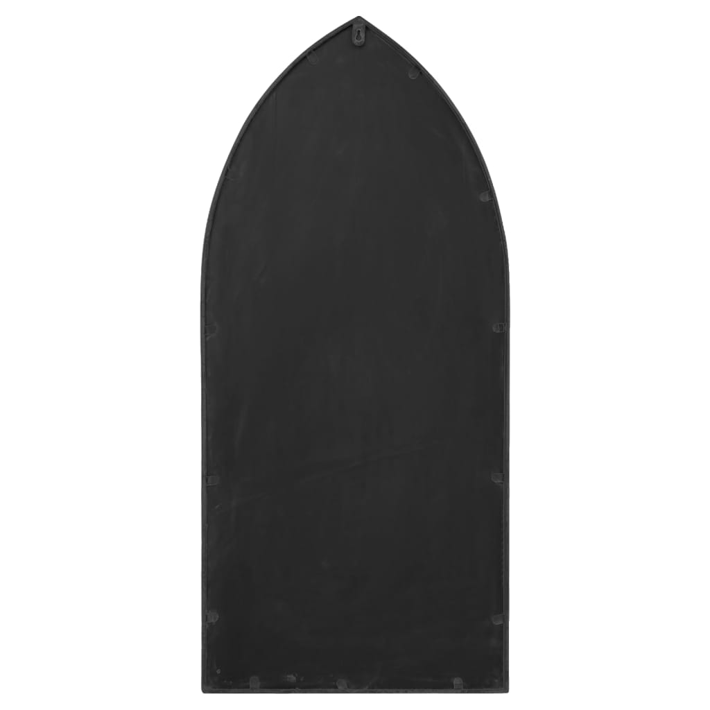 vidaXL Oglindă de grădină, negru, 70x30 cm, fier uz exterior