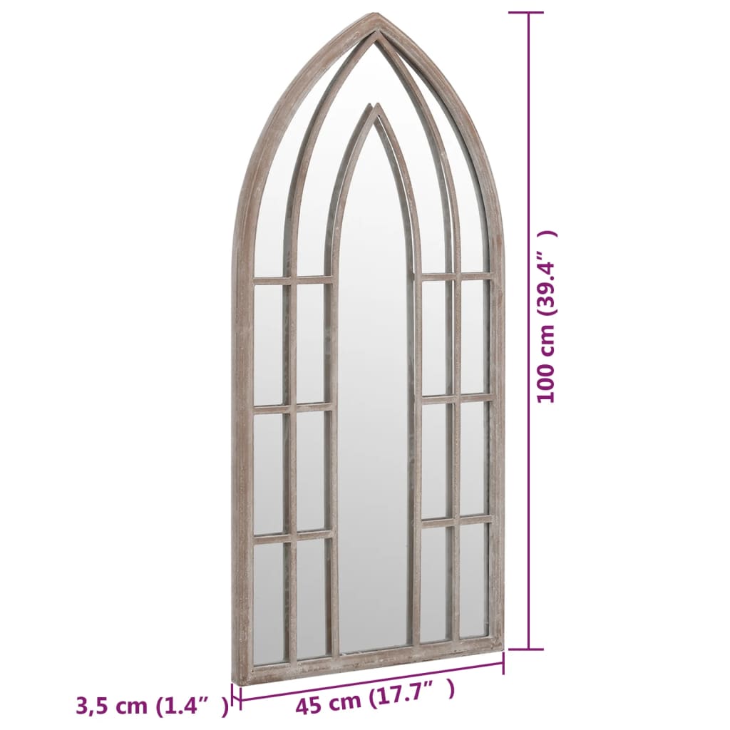 vidaXL Oglindă de grădină, nisipiu, 100x45 cm, fier uz exterior vidaXL Oglindă de grădină, nisipiu, 100x45 cm, fier uz exterior