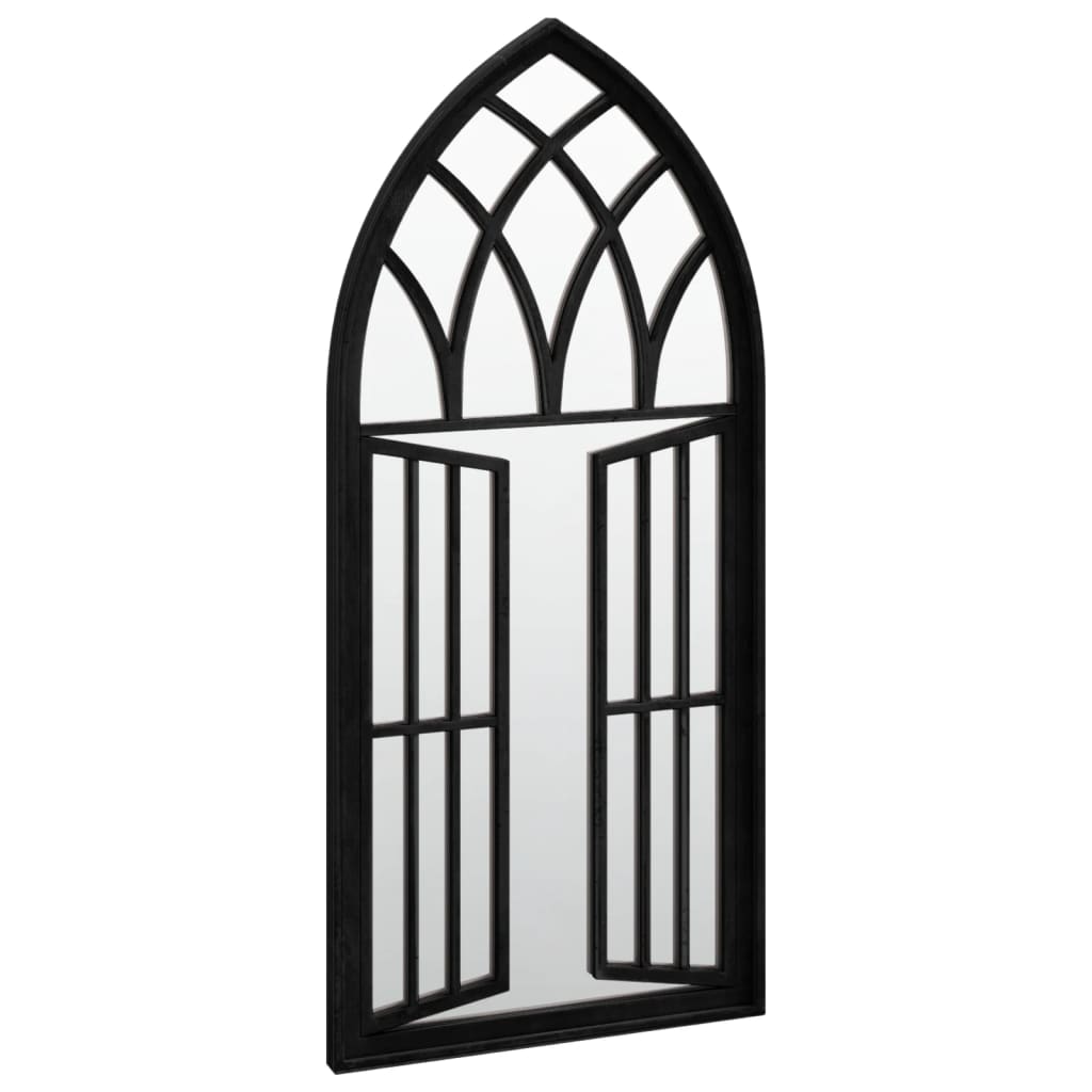 vidaXL Oglindă de grădină, negru, 100x45 cm, fier, uz exterior vidaXL Oglindă de grădină, negru, 100x45 cm, fier, uz exterior