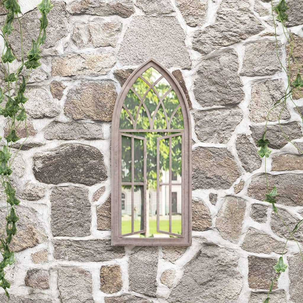 vidaXL Oglindă de grădină, nisipiu, 70x30 cm, fier, uz exterior vidaXL Oglindă de grădină, nisipiu, 70x30 cm, fier, uz exterior