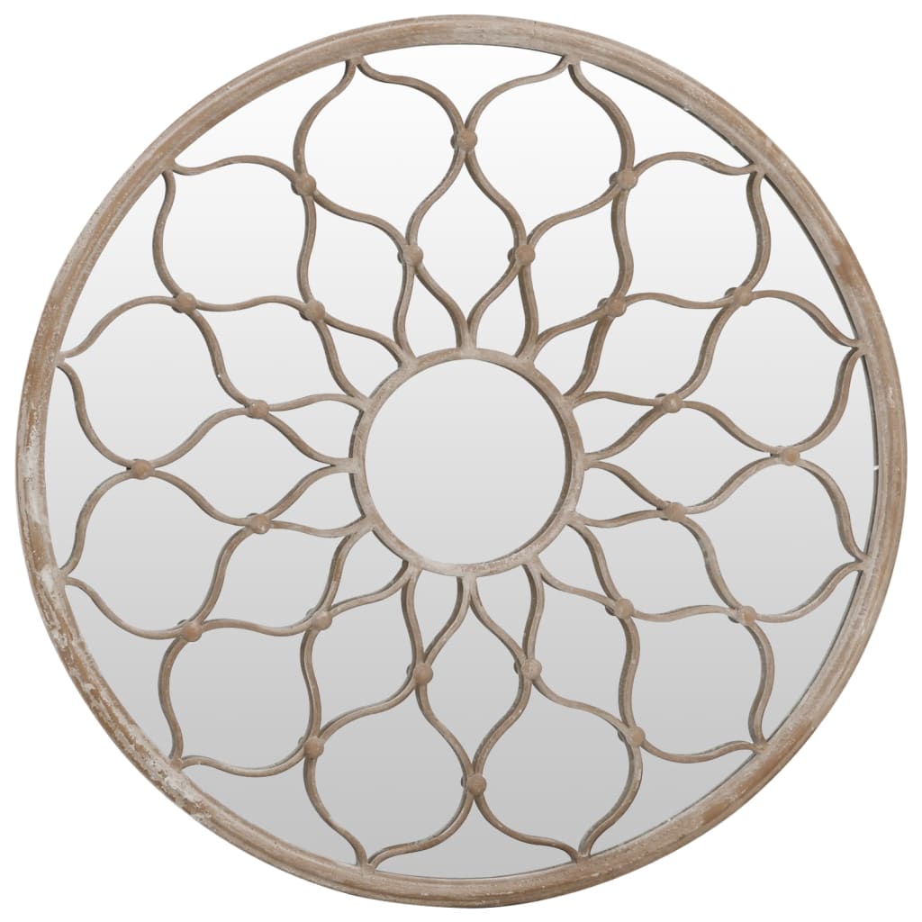 vidaXL Oglindă de grădină rotundă, nisipiu, 40x3 cm, fier, uz exterior vidaXL Oglindă de grădină rotundă, nisipiu, 40x3 cm, fier, uz exterior