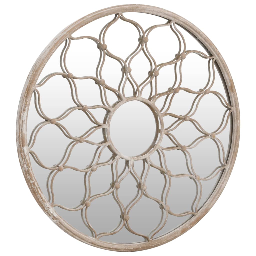 vidaXL Oglindă de grădină rotundă, nisipiu, 40x3 cm, fier, uz exterior vidaXL Oglindă de grădină rotundă, nisipiu, 40x3 cm, fier, uz exterior