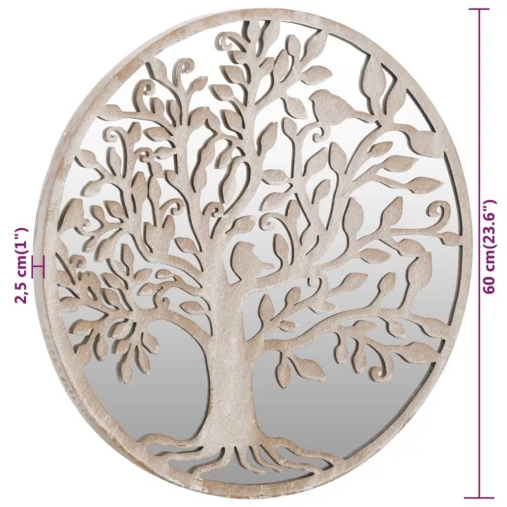 vidaXL Oglindă de grădină rotundă nisipiu 60x2,5 cm, fier, uz exterior vidaXL Oglindă de grădină rotundă nisipiu 60x2,5 cm, fier, uz exterior
