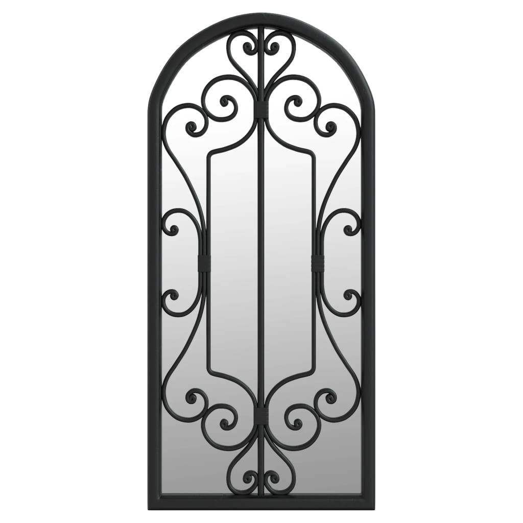 vidaXL Oglindă de grădină, negru, 100x45 cm, fier, uz exterior vidaXL Oglindă de grădină, negru, 100x45 cm, fier, uz exterior