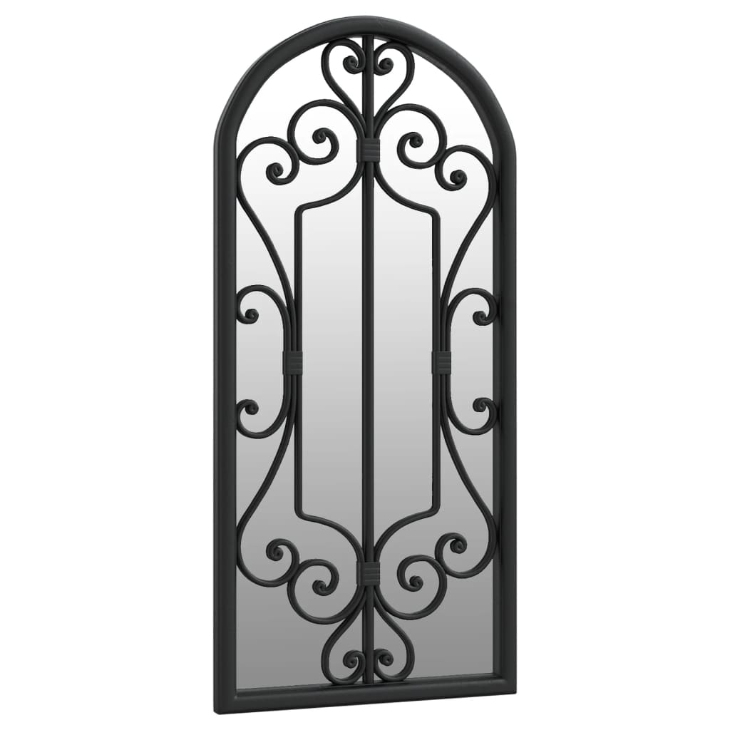 vidaXL Oglindă de grădină, negru, 100x45 cm, fier, uz exterior vidaXL Oglindă de grădină, negru, 100x45 cm, fier, uz exterior