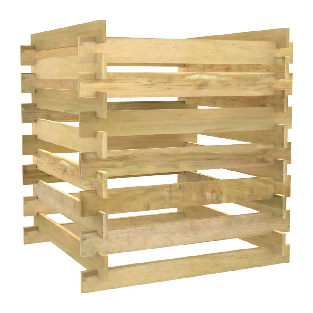 vidaXL Compostor de grădină din șipci, 90x90x90 cm, lemn de pin tratat vidaXL Compostor de grădină din șipci, 90x90x90 cm, lemn de pin tratat