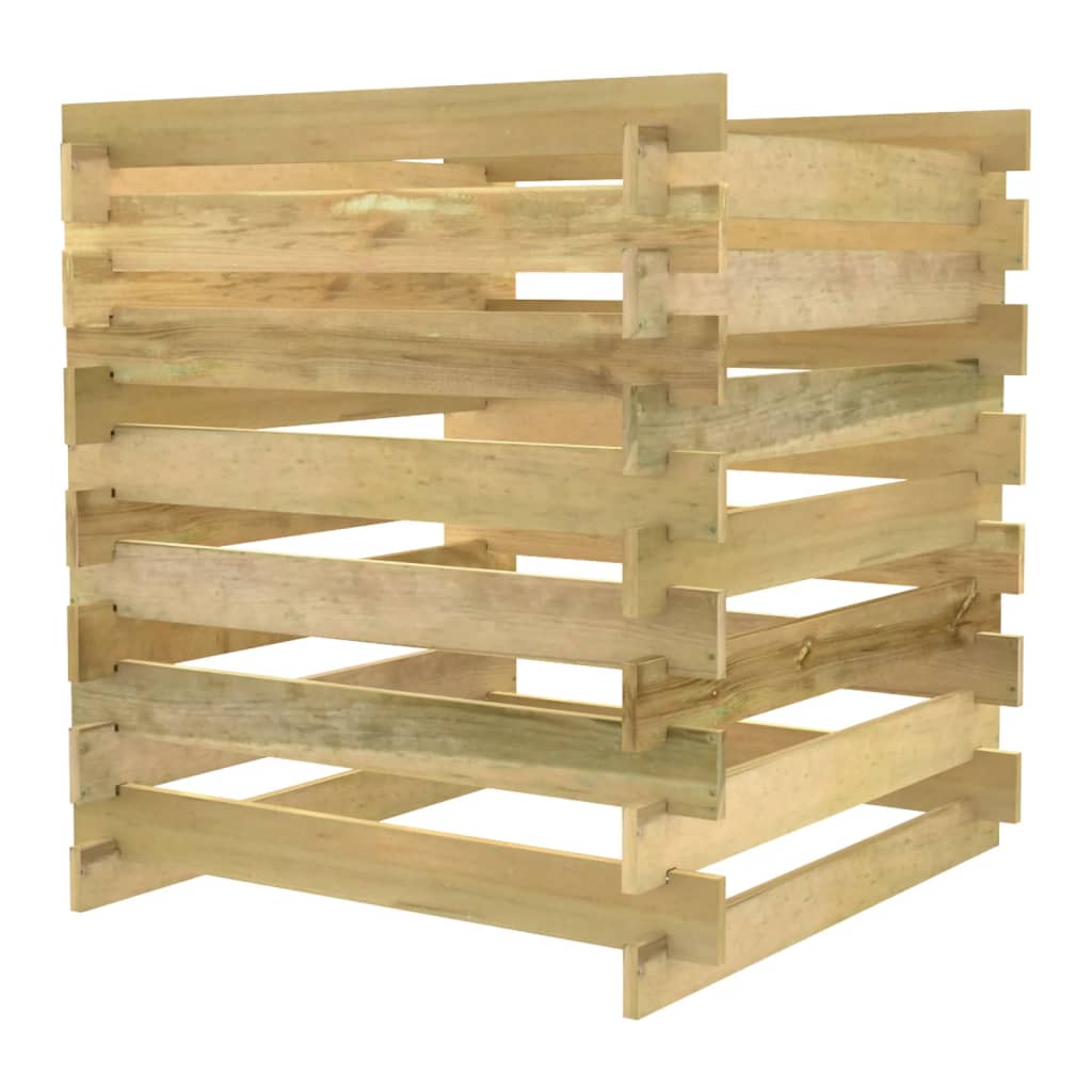 vidaXL Compostor de grădină din șipci, 90x90x90 cm, lemn de pin tratat vidaXL Compostor de grădină din șipci, 90x90x90 cm, lemn de pin tratat