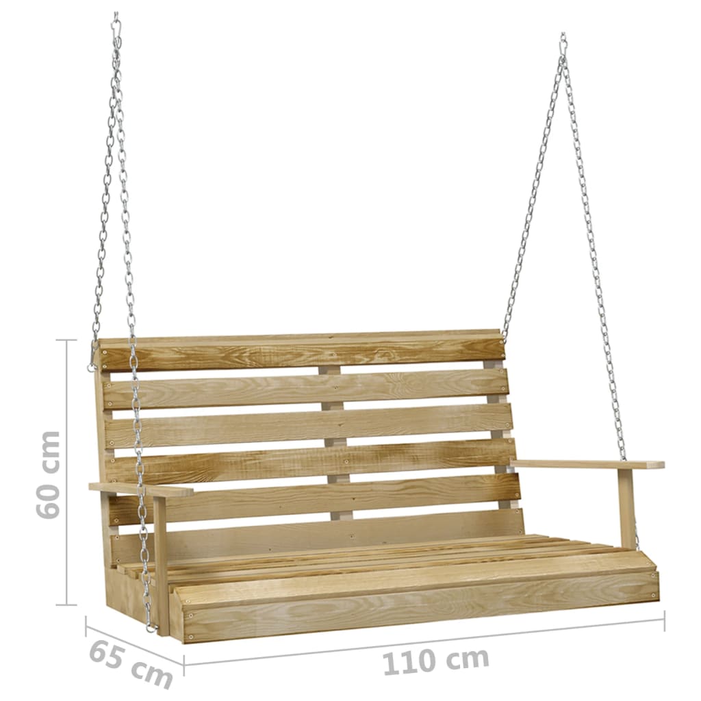 vidaXL Banchetă leagăn, 110 cm, lemn de pin tratat vidaXL Banchetă leagăn, 110 cm, lemn de pin tratat