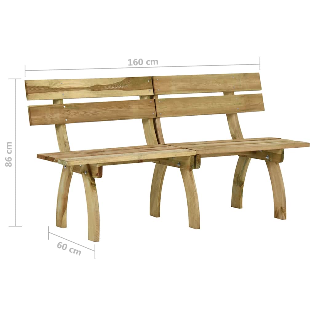 vidaXL Bancă de grădină, 160 cm, lemn de pin tratat vidaXL Bancă de grădină, 160 cm, lemn de pin tratat