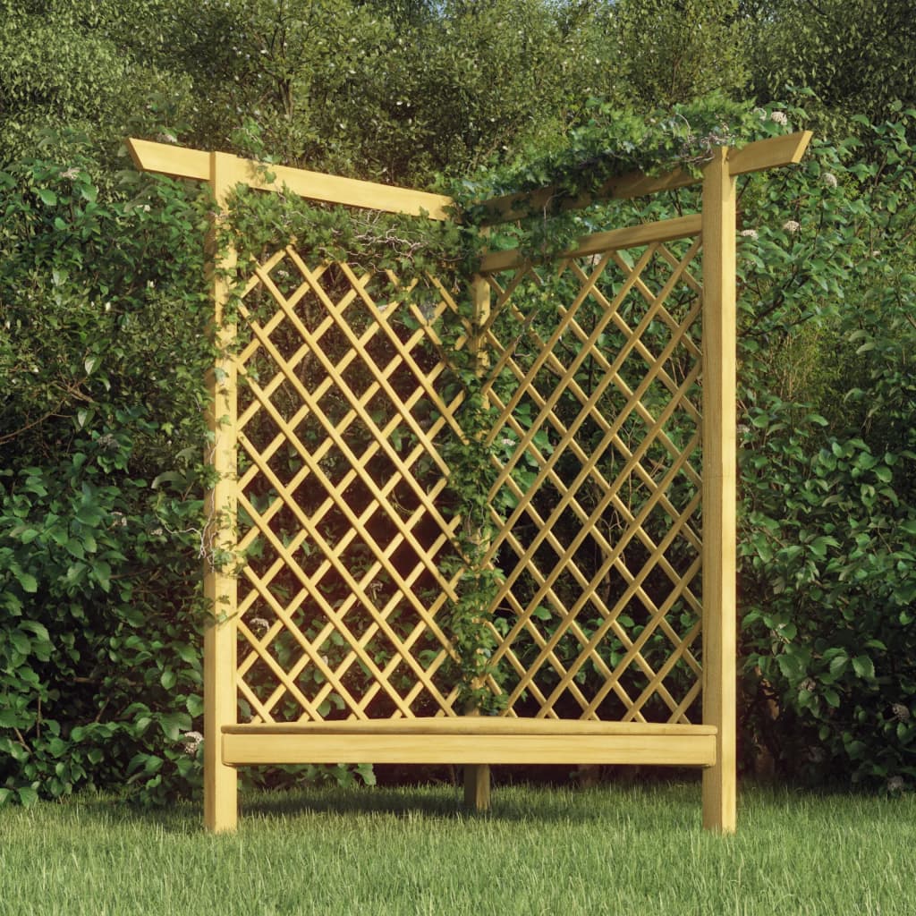 vidaXL Pergolă de colț cu banchetă, 166x81x174 cm, lemn de pin tratat vidaXL Pergolă de colț cu banchetă, 166x81x174 cm, lemn de pin tratat