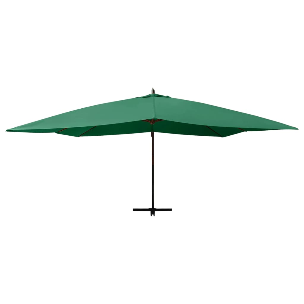 vidaXL Umbrelă în consolă de grădină, stâlp lemn, verde, 400x300 cm vidaXL Umbrelă în consolă de grădină, stâlp lemn, verde, 400x300 cm