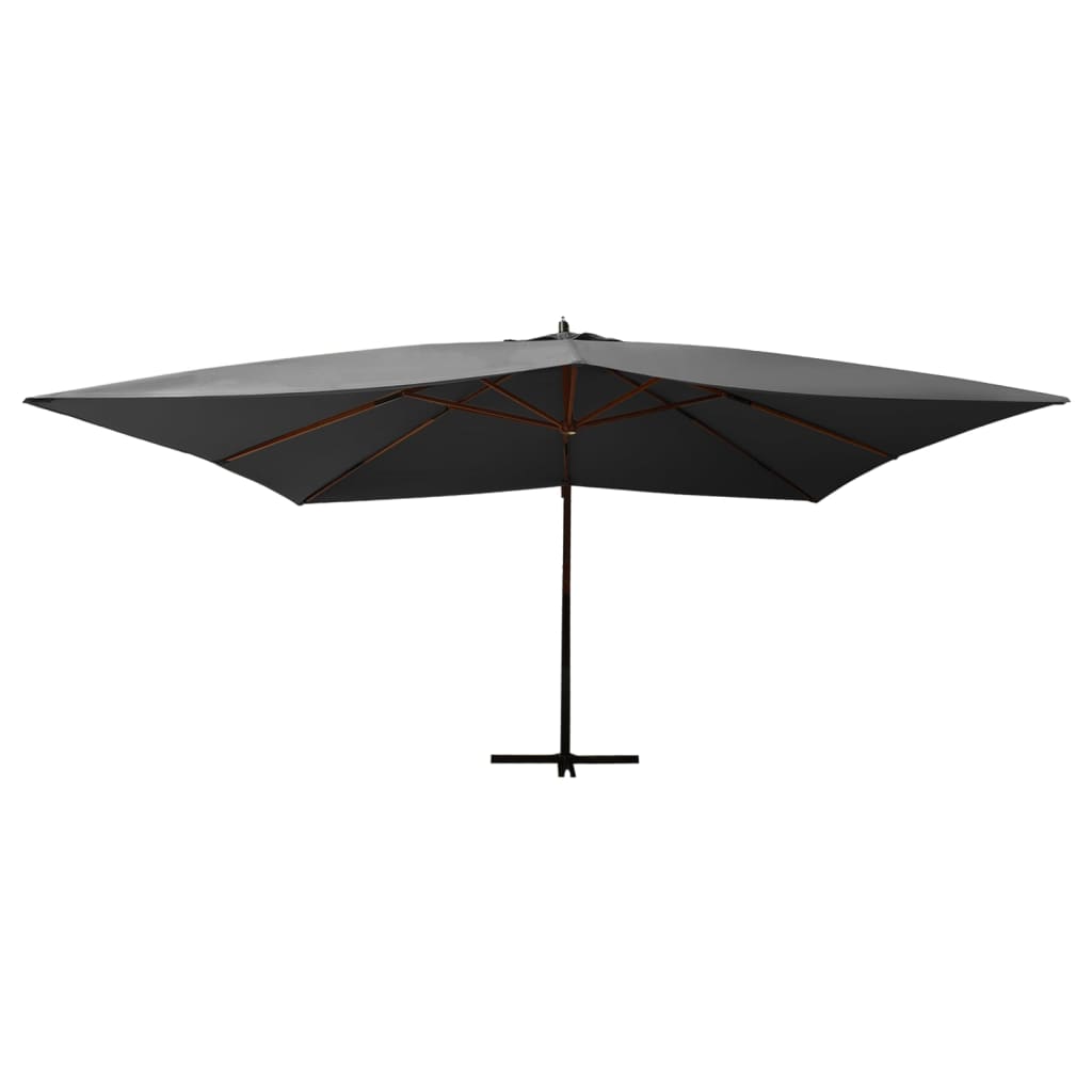 vidaXL Umbrelă în consolă cu stâlp din lemn, antracit, 400 x 300 cm vidaXL Umbrelă în consolă cu stâlp din lemn, antracit, 400 x 300 cm