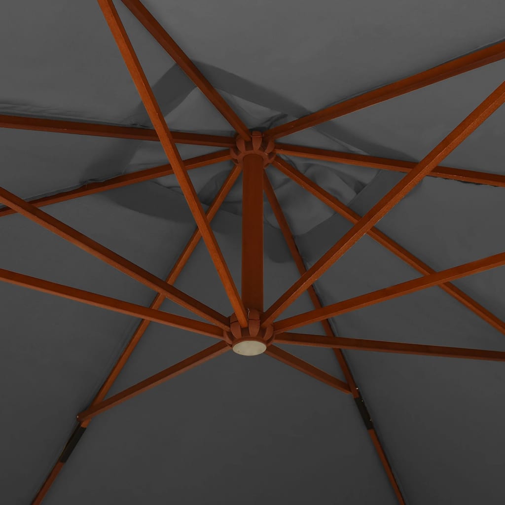 vidaXL Umbrelă în consolă cu stâlp din lemn, antracit, 400 x 300 cm vidaXL Umbrelă în consolă cu stâlp din lemn, antracit, 400 x 300 cm