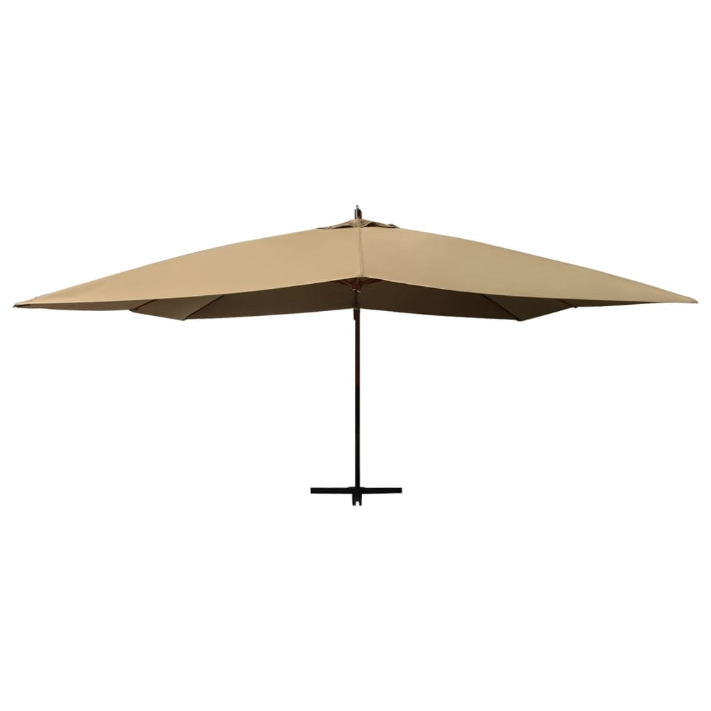 vidaXL Umbrelă consolă de grădină cu stâlp din lemn, taupe, 400x300 cm