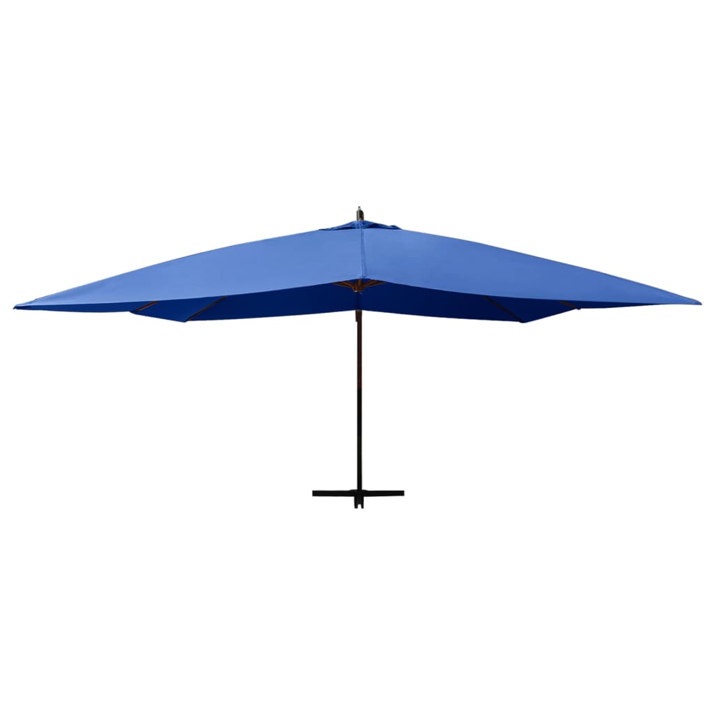 vidaXL Umbrelă de grădină consolă stâlp lemn albastru azur 400 x 300cm