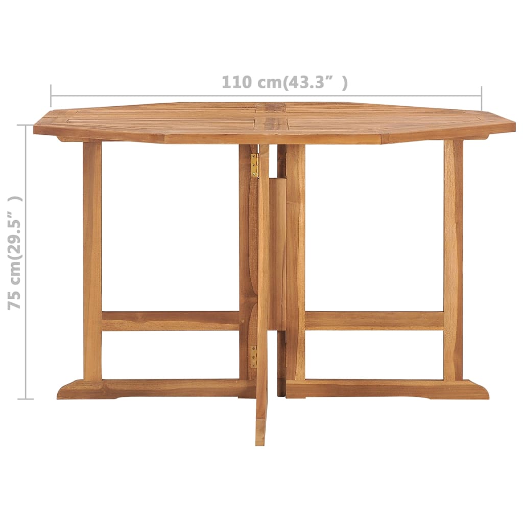 vidaXL Masă de grădină pliabilă,110x110x75 cm, lemn masiv de tec vidaXL Masă de grădină pliabilă,110x110x75 cm, lemn masiv de tec