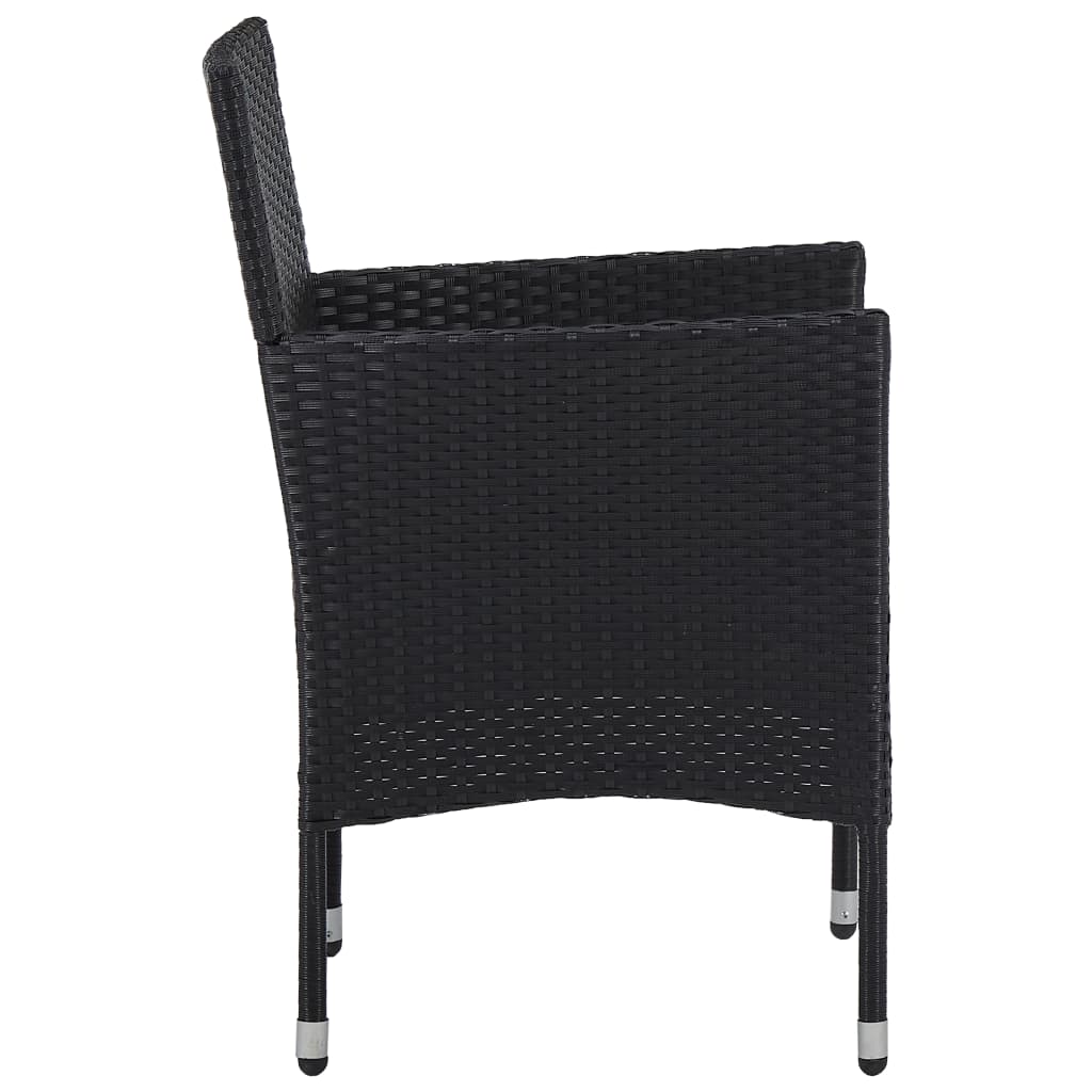 vidaXL Scaune de masă pentru grădină, 2 buc., negru, poliratan vidaXL Scaune de masă pentru grădină, 2 buc., negru, poliratan
