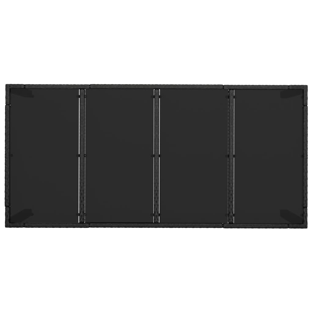 vidaXL Set mobilier de grădină cu perne, 9 piese, negru, poliratan