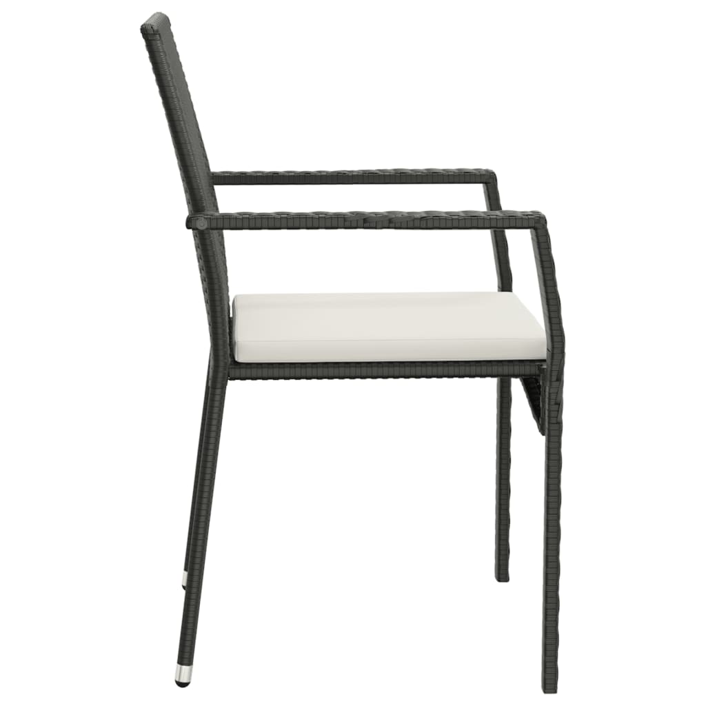 vidaXL Set mobilier de grădină cu perne, 7 piese, negru, poliratan vidaXL Set mobilier de grădină cu perne, 7 piese, negru, poliratan