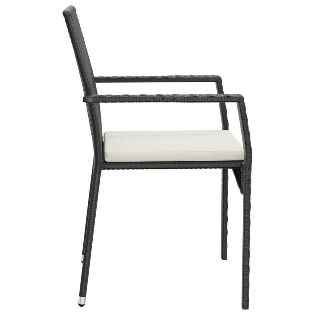 vidaXL Set mobilier de grădină cu perne, 9 piese, negru, poliratan vidaXL Set mobilier de grădină cu perne, 9 piese, negru, poliratan