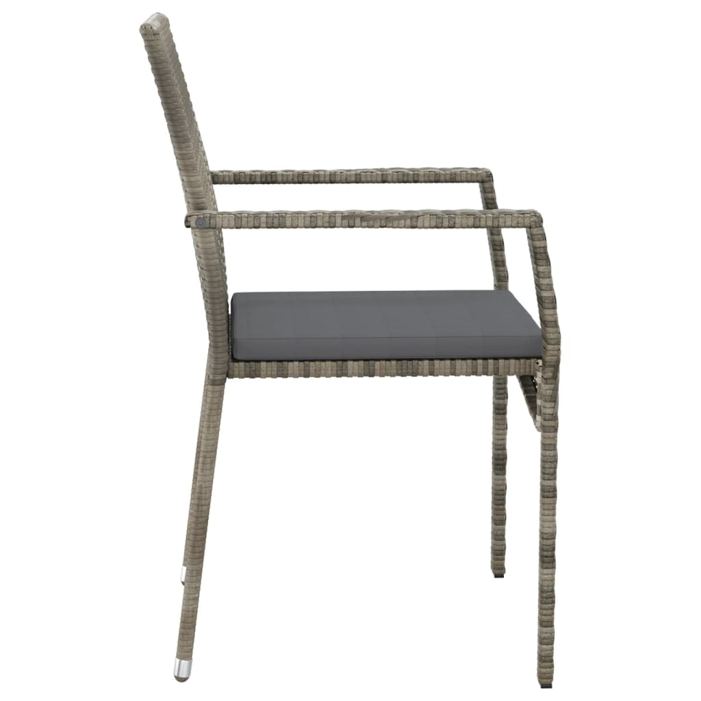 vidaXL Set mobilier grădină cu perne, 9 piese, gri, poliratan