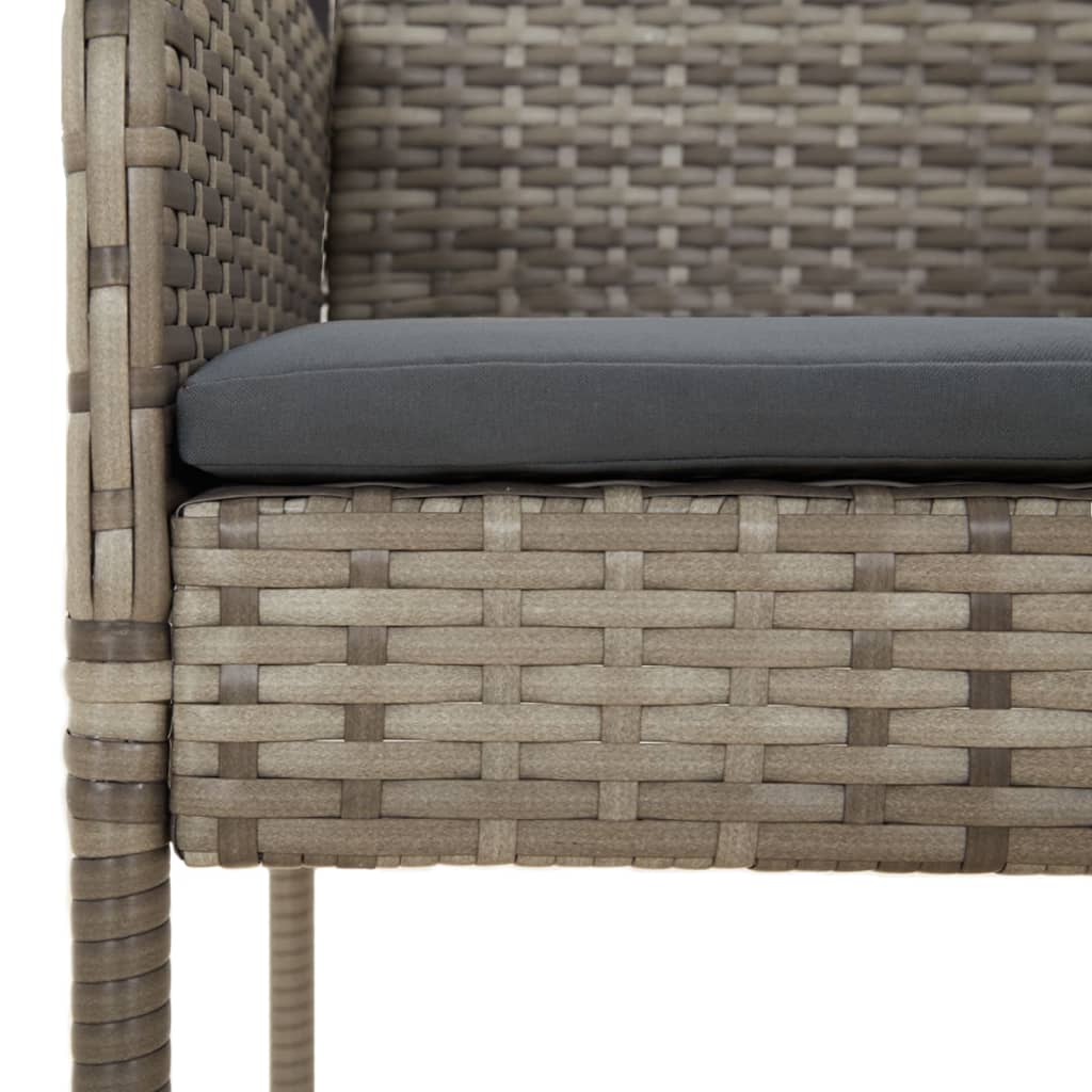 vidaXL Set mobilier grădină cu perne, 9 piese, gri, poliratan vidaXL Set mobilier grădină cu perne, 9 piese, gri, poliratan