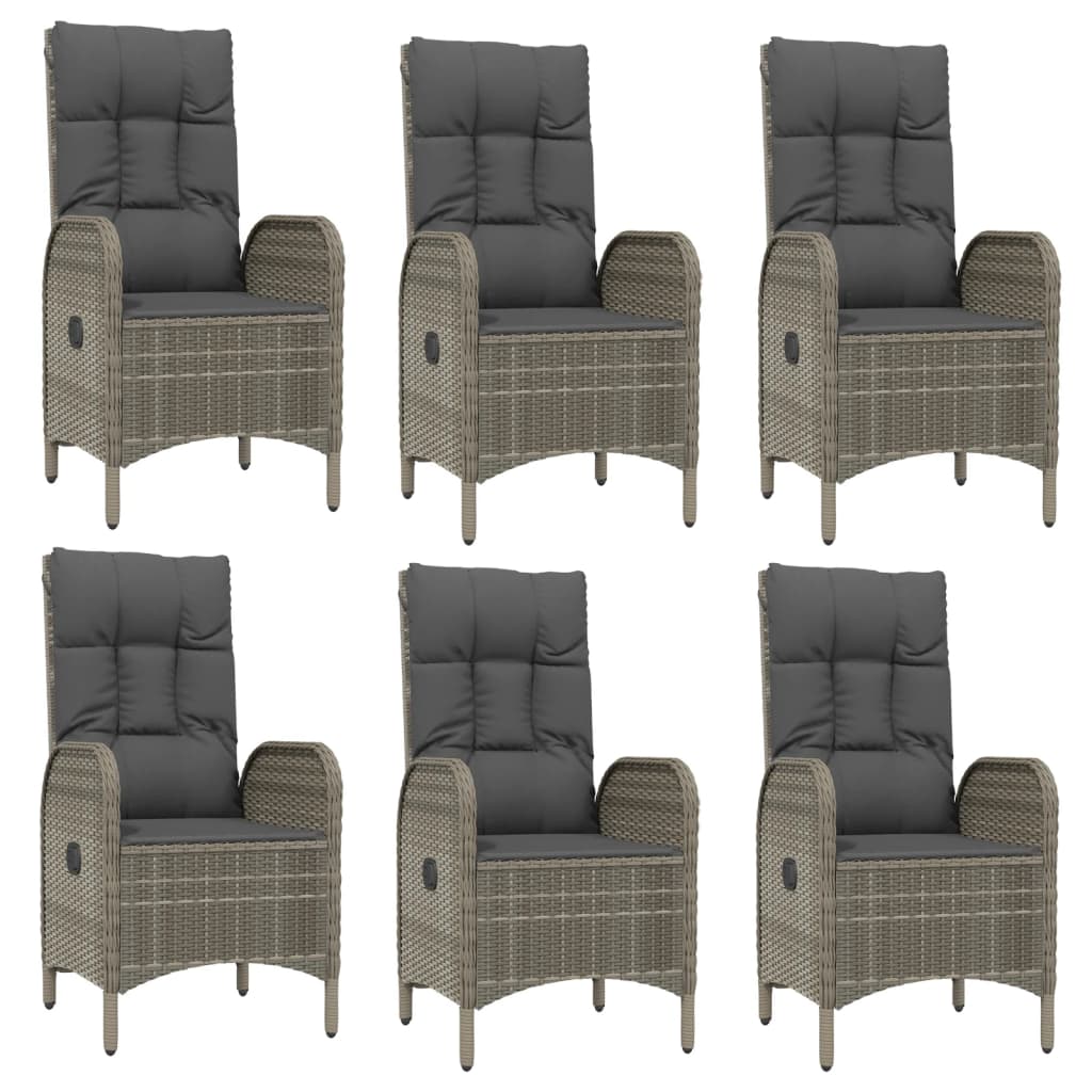 vidaXL Set mobilier grădină cu perne, 9 piese, gri, poliratan