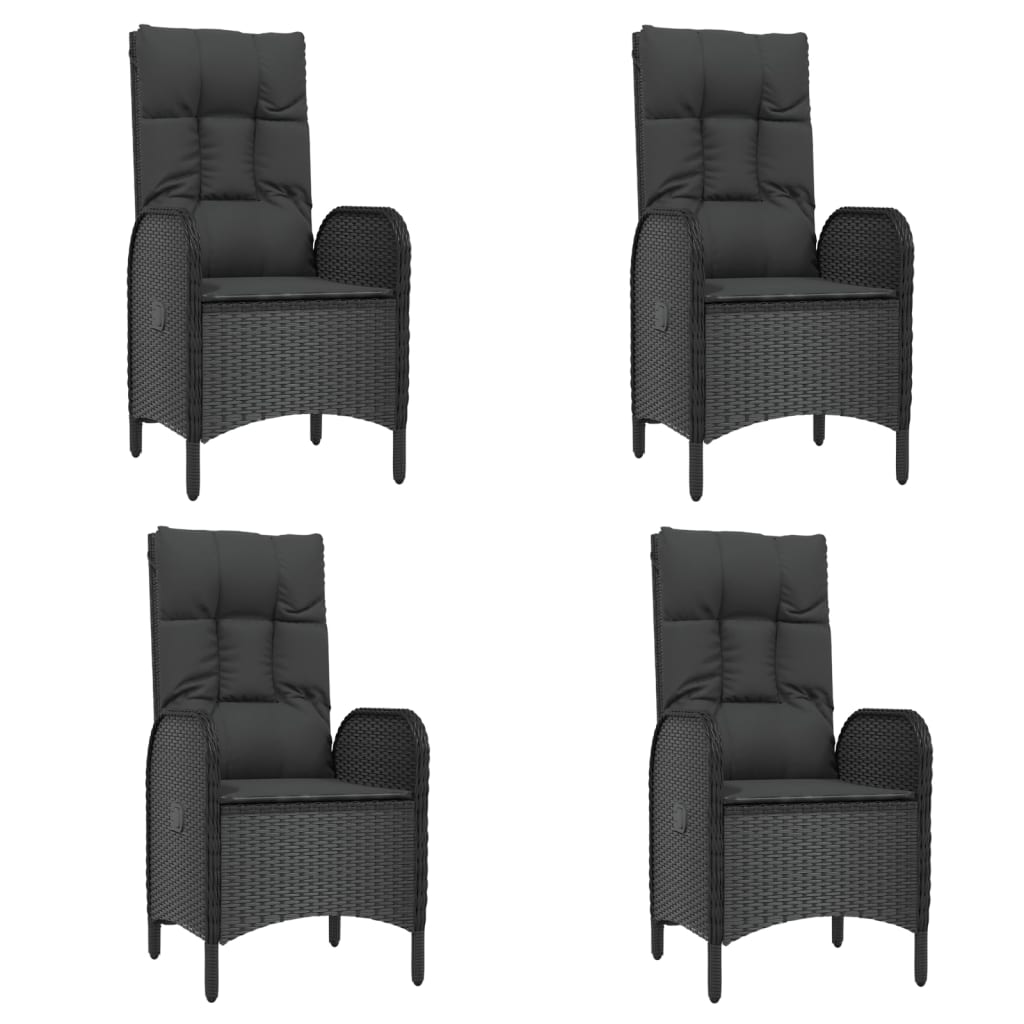 vidaXL Set mobilier de grădină cu perne, 7 piese, negru, poliratan vidaXL Set mobilier de grădină cu perne, 7 piese, negru, poliratan