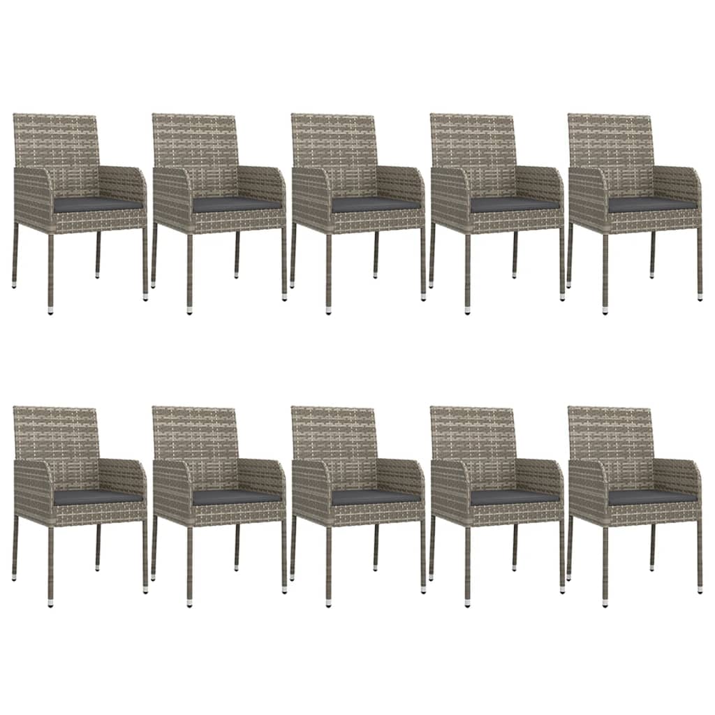 vidaXL Set mobilier grădină cu perne, 11 piese, negru și gri poliratan vidaXL Set mobilier grădină cu perne, 11 piese, negru și gri poliratan
