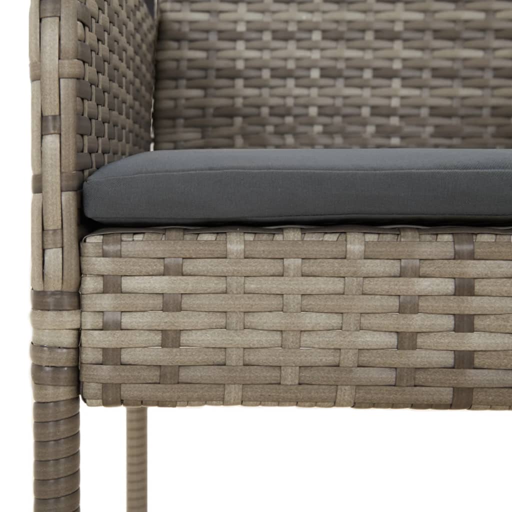 vidaXL Set mobilier de grădină cu perne, 9 piese, negru/gri, poliratan