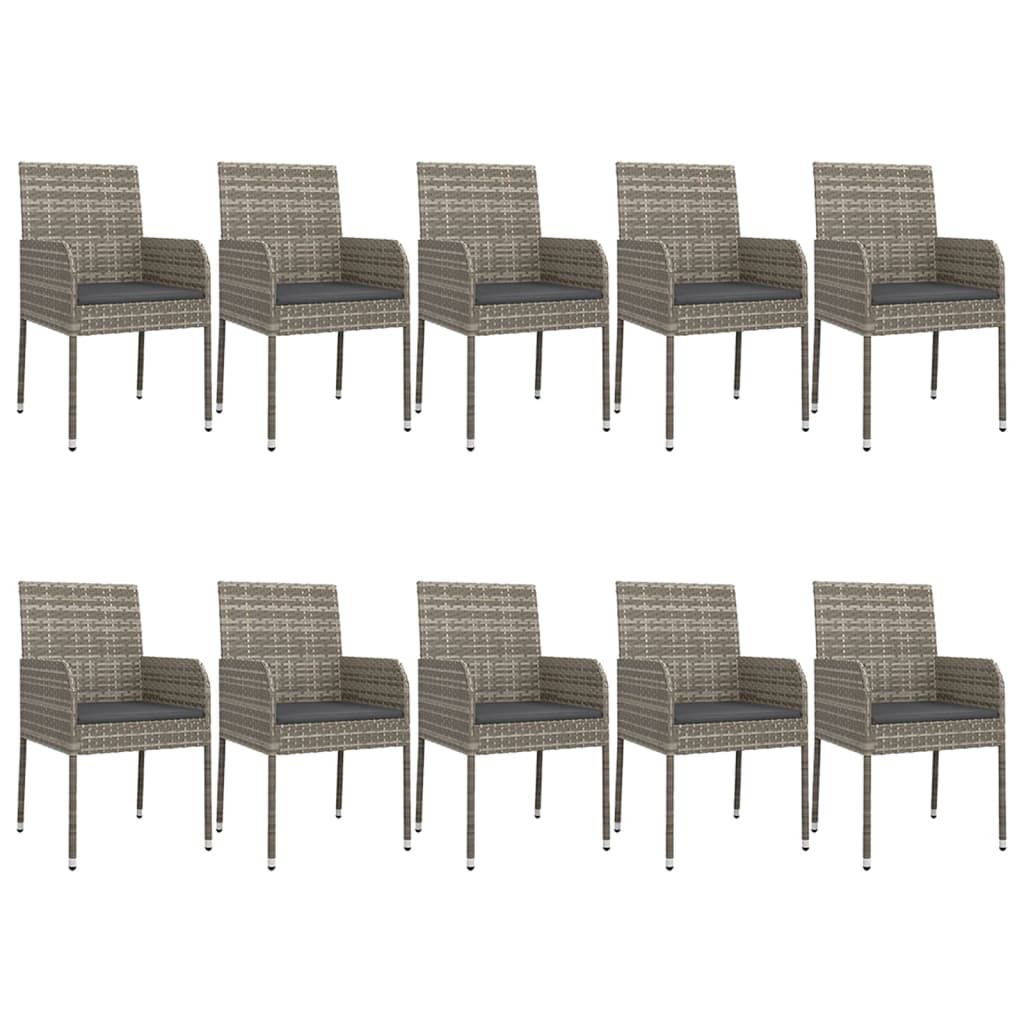 vidaXL Set mobilier grădină cu perne, 11 piese, negru și gri poliratan vidaXL Set mobilier grădină cu perne, 11 piese, negru și gri poliratan