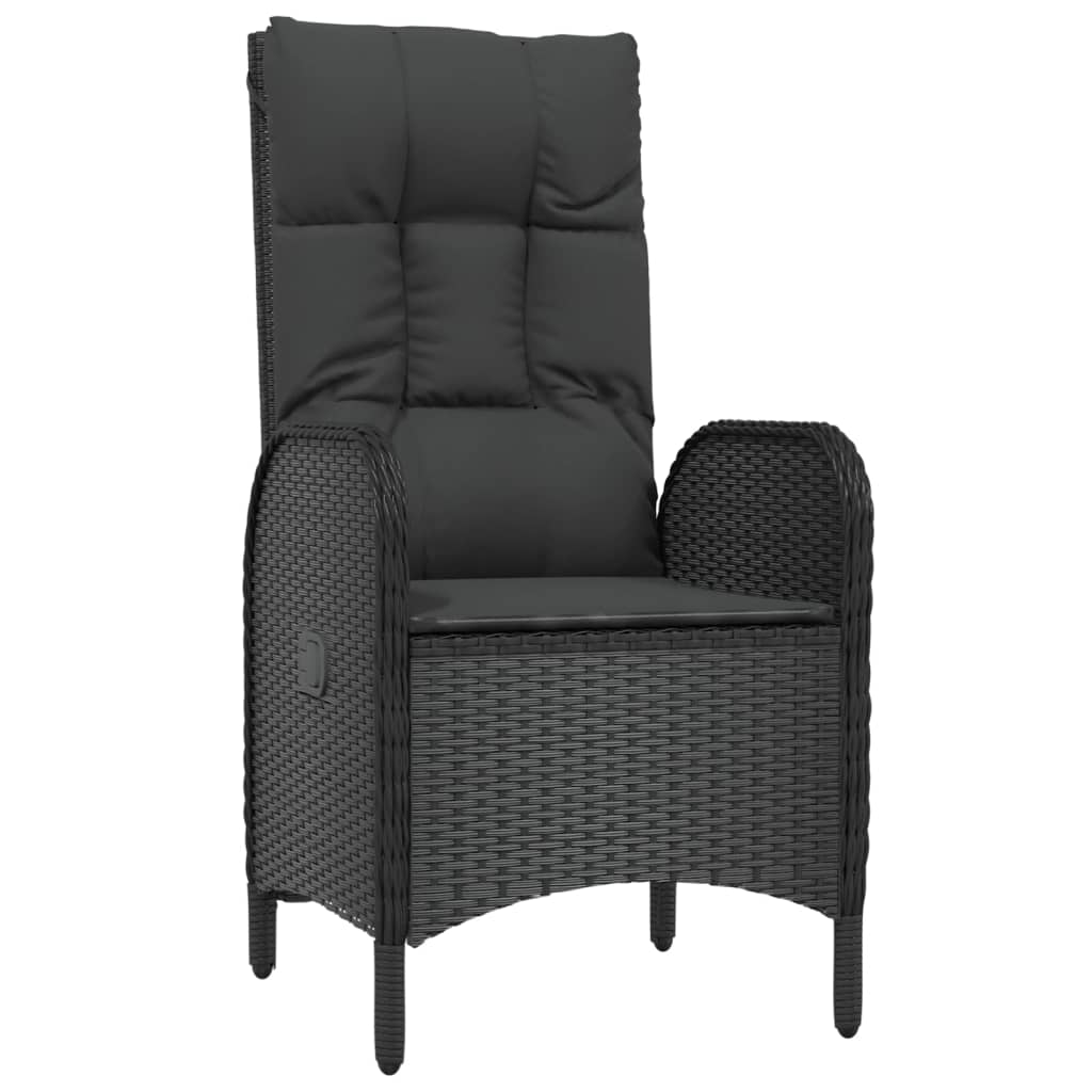 vidaXL Set mobilier de grădină cu perne, 9 piese, negru, poliratan vidaXL Set mobilier de grădină cu perne, 9 piese, negru, poliratan