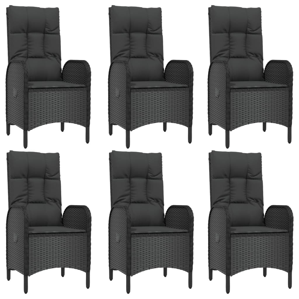 vidaXL Set mobilier de grădină cu perne, 9 piese, negru, poliratan vidaXL Set mobilier de grădină cu perne, 9 piese, negru, poliratan