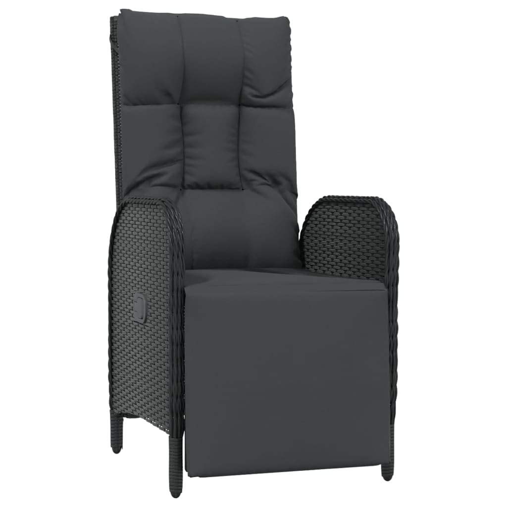 vidaXL Set mobilier de grădină cu perne, 9 piese, negru, poliratan vidaXL Set mobilier de grădină cu perne, 9 piese, negru, poliratan