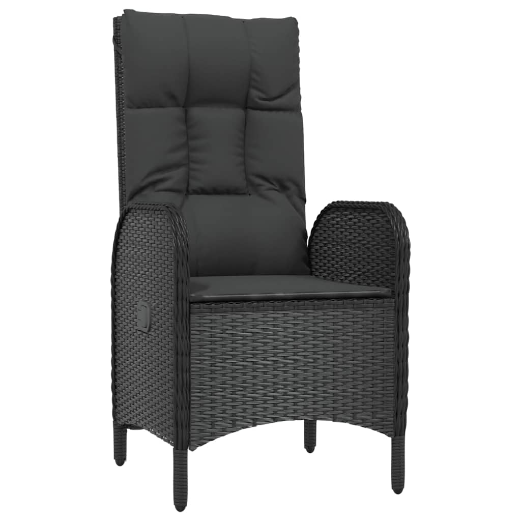 vidaXL Set mobilier de grădină cu perne, 9 piese, negru, poliratan vidaXL Set mobilier de grădină cu perne, 9 piese, negru, poliratan