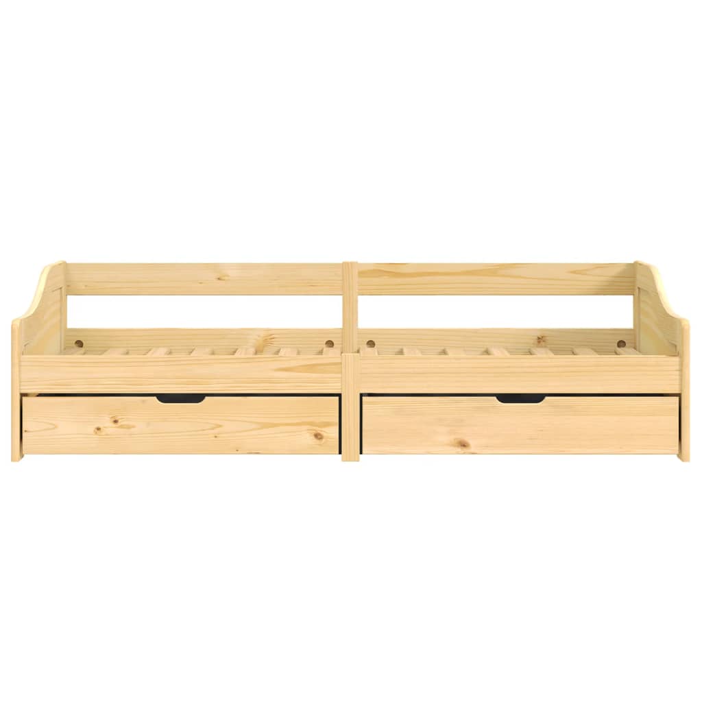 vidaXL Pat de zi cu 2 sertare "IRUN", 90x200 cm, lemn masiv pin vidaXL Pat de zi cu 2 sertare "IRUN", 90x200 cm, lemn masiv pin