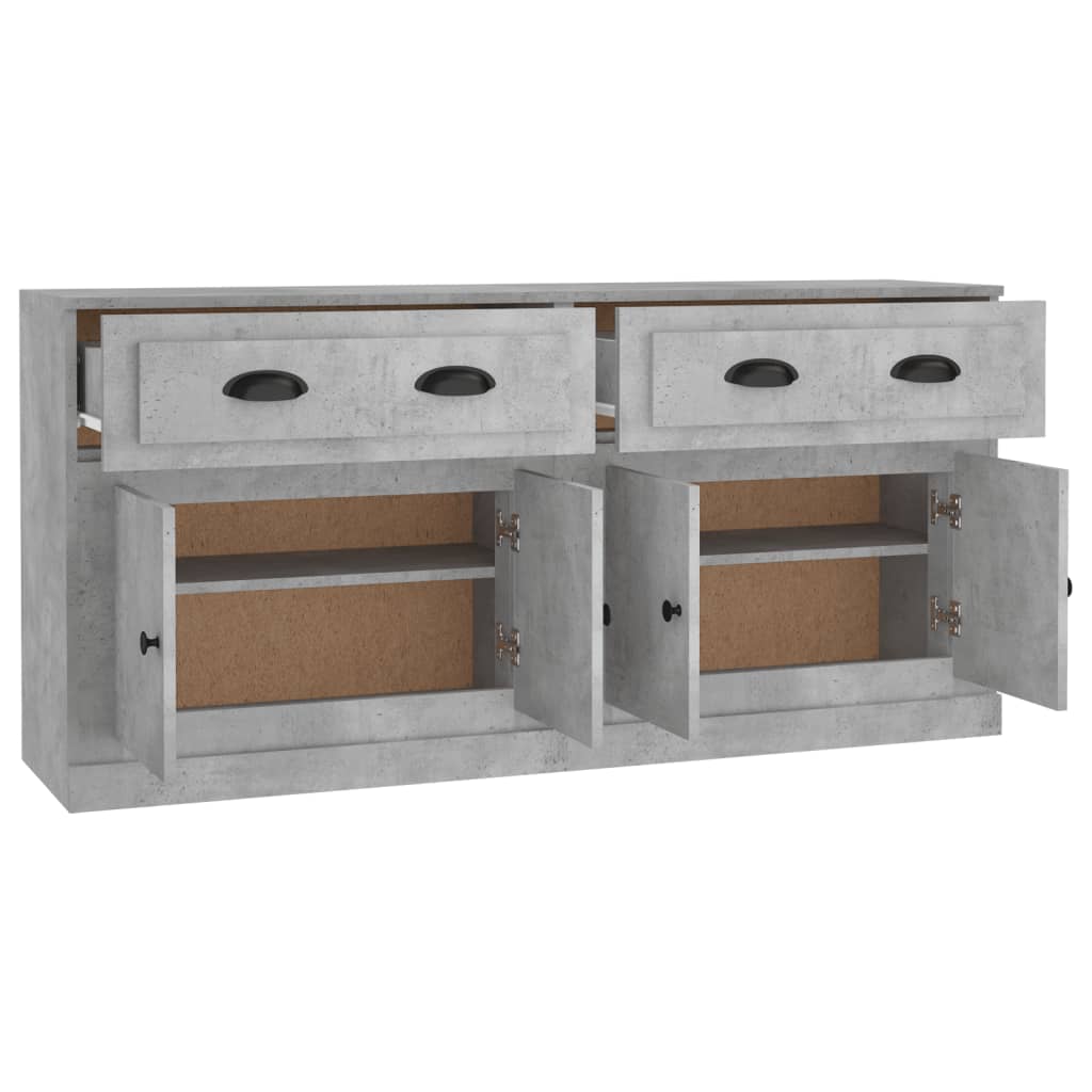 vidaXL Servante, 2 piese, gri beton, lemn prelucrat