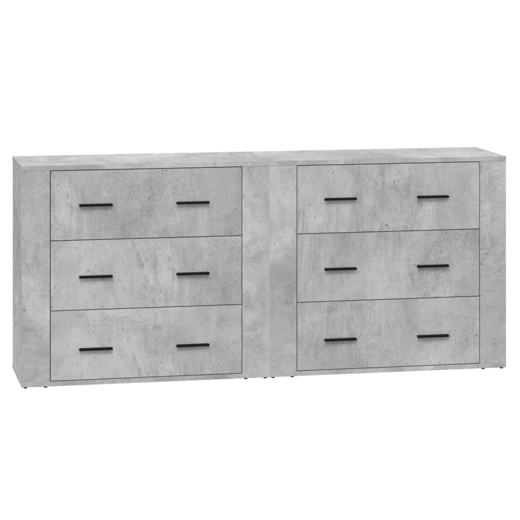 vidaXL Servante, 2 piese, gri beton, lemn prelucrat