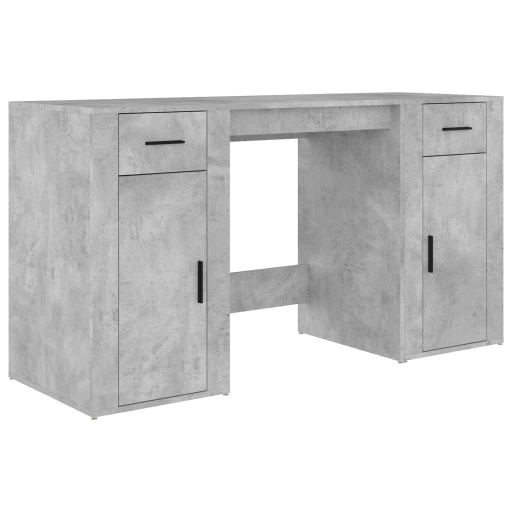 vidaXL Birou cu dulap, gri beton, lemn prelucrat vidaXL Birou cu dulap, gri beton, lemn prelucrat