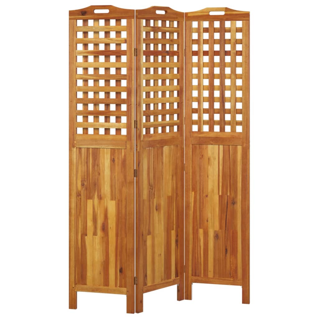 vidaXL Paravan de cameră 3 panouri 121,5x2x180 cm lemn masiv de acacia vidaXL Paravan de cameră 3 panouri 121,5x2x180 cm lemn masiv de acacia