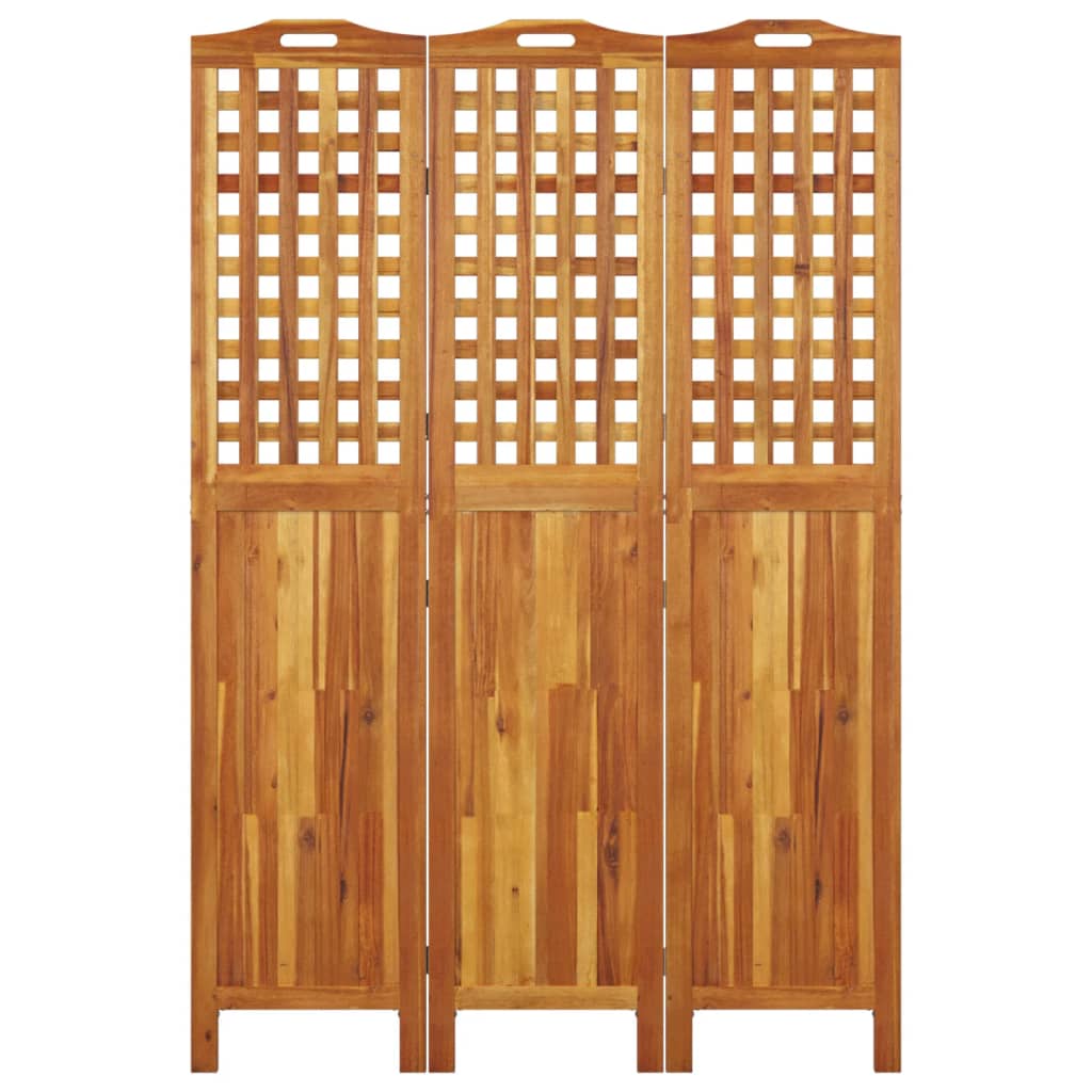 vidaXL Paravan de cameră 3 panouri 121,5x2x180 cm lemn masiv de acacia vidaXL Paravan de cameră 3 panouri 121,5x2x180 cm lemn masiv de acacia
